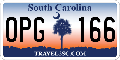 SC license plate OPG166
