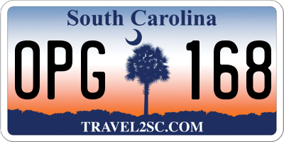 SC license plate OPG168