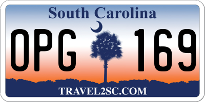 SC license plate OPG169