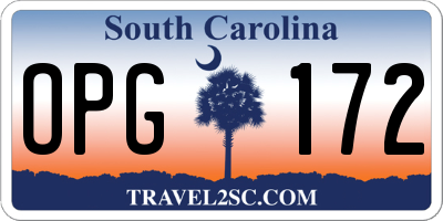 SC license plate OPG172