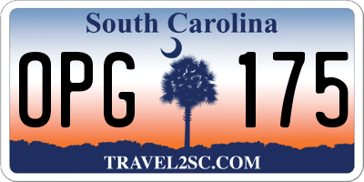 SC license plate OPG175