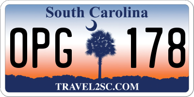 SC license plate OPG178
