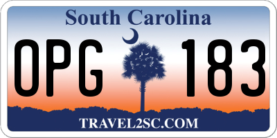 SC license plate OPG183
