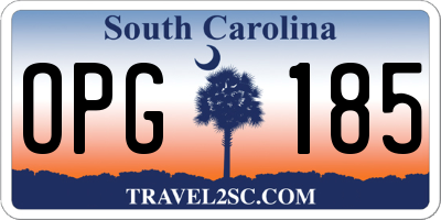 SC license plate OPG185