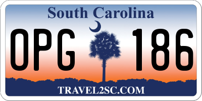 SC license plate OPG186