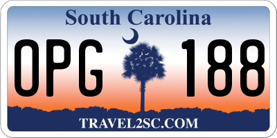 SC license plate OPG188