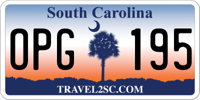 SC license plate OPG195