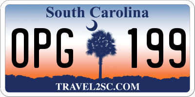 SC license plate OPG199