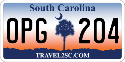 SC license plate OPG204