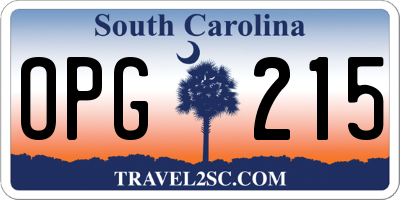 SC license plate OPG215