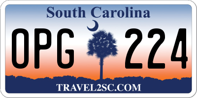SC license plate OPG224