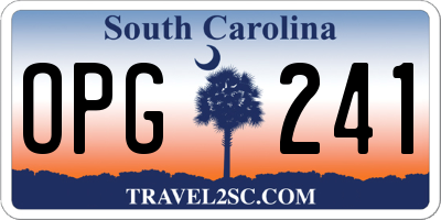 SC license plate OPG241