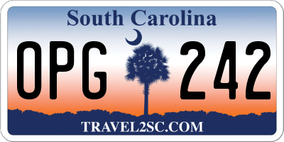 SC license plate OPG242