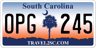 SC license plate OPG245