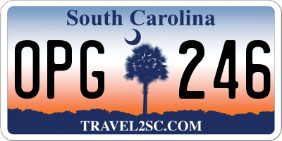 SC license plate OPG246