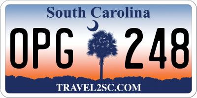 SC license plate OPG248