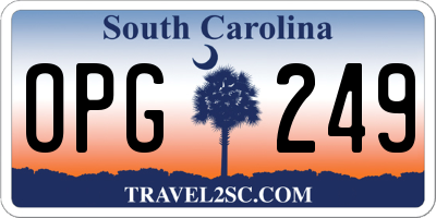 SC license plate OPG249