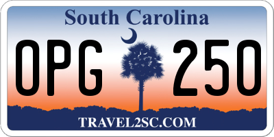 SC license plate OPG250