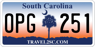SC license plate OPG251