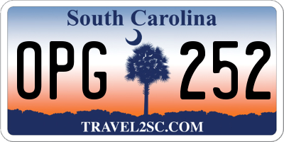 SC license plate OPG252