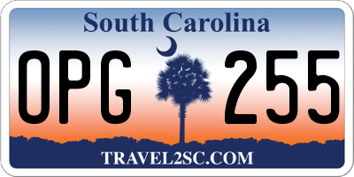 SC license plate OPG255