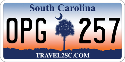 SC license plate OPG257