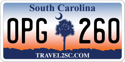 SC license plate OPG260