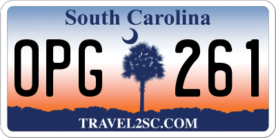 SC license plate OPG261