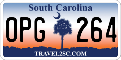 SC license plate OPG264