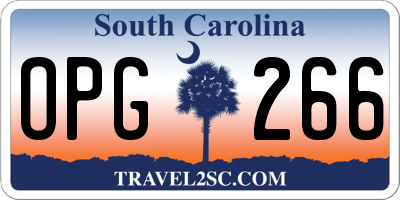 SC license plate OPG266