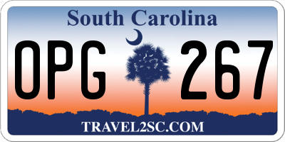 SC license plate OPG267