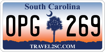 SC license plate OPG269