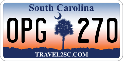 SC license plate OPG270