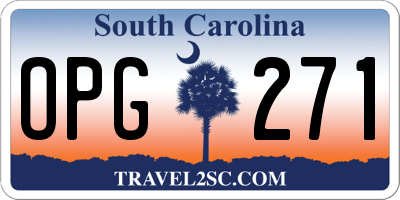 SC license plate OPG271