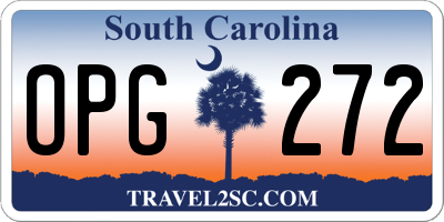 SC license plate OPG272