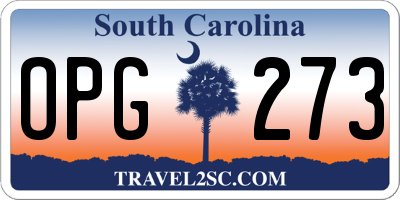 SC license plate OPG273