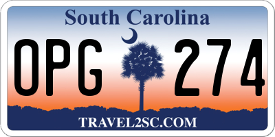 SC license plate OPG274