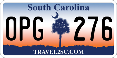 SC license plate OPG276