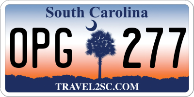 SC license plate OPG277