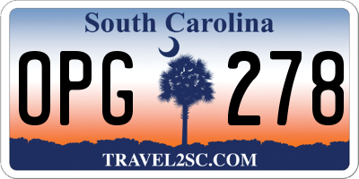 SC license plate OPG278