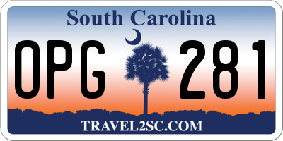 SC license plate OPG281