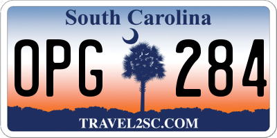 SC license plate OPG284