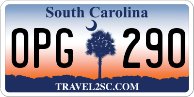SC license plate OPG290
