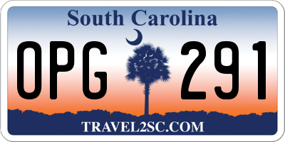 SC license plate OPG291
