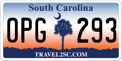 SC license plate OPG293
