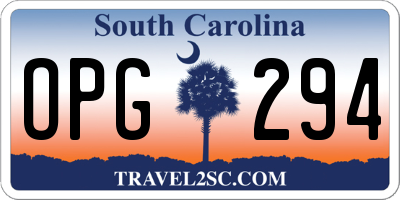 SC license plate OPG294