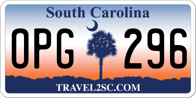 SC license plate OPG296