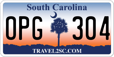 SC license plate OPG304