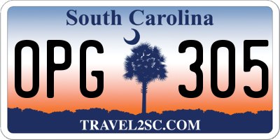 SC license plate OPG305