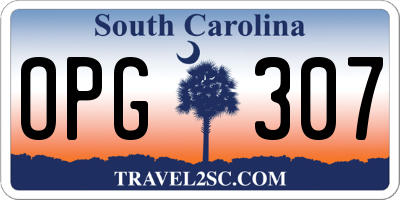 SC license plate OPG307